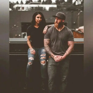 Jasper Keys The Grim V Neck Tee in Grey Medium NWT